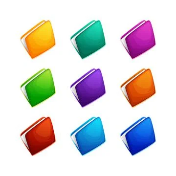 Beautiful and nice group of multi-colored files Stock Illustration