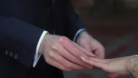 A Beautiful and Romantic Wedding Ring Exchange Ceremony Filled with Love and 스톡 동영상 314571819