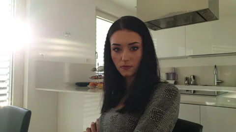 Beautiful and serious about the computer. Zoom in. Stock Footage 238813975