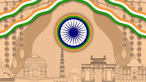 Beautiful and unique animation representing india sketch texture Stock Footage 312821688