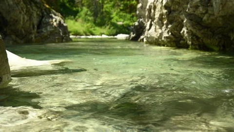 Beautiful and wild small stream in the mountains Stock Footage 211489680