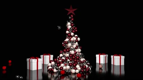 Beautiful animated christmas tree. 3D re... | Stock Video | Pond5