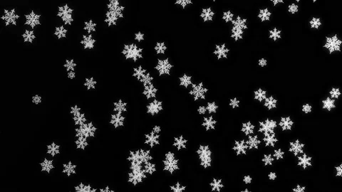 Beautiful animation of small snowflakes falling, perfect loop Video stock 144055304