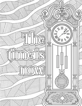 Beautiful Antique Clock Drawing Positioned Stationary Beside Insparational イラスト素材