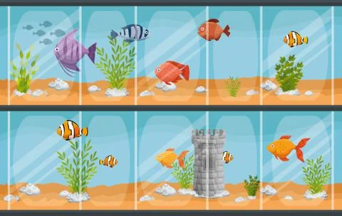 Beautiful aquarium with fish Ilustración de archivo