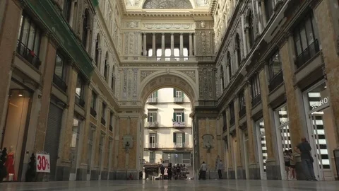 Beautiful Arcade in Naples Video stock 82011497
