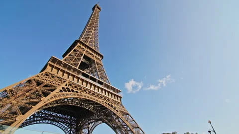 Beautiful architecture of Eiffel Tower in Paris France. Stock Footage 315293037