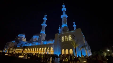 Beautiful architecture of the Sheikh Zayed Mosque in Surakarta Indonesia Stock Footage 243470155