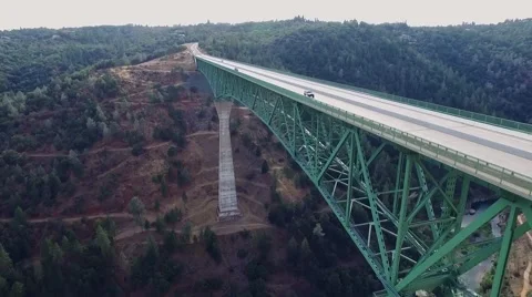 A beautiful arial view of a bridge Stock Footage 54003585