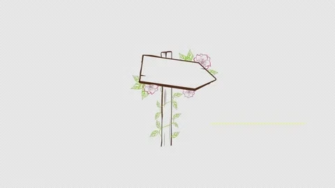 Beautiful arrow signboard with leaf Loop animation transparent background w.. Stock Footage 236827343