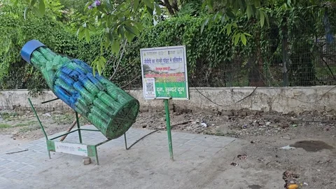 Beautiful Art of a Plastic Empty Bottle Stock Footage 313571932