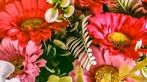 Beautiful artificial flower texture background 写真素材