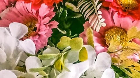 Beautiful artificial flower texture background 스톡 사진