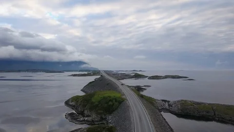 Beautiful Atlantic Road Norway Stock Footage