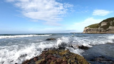 Beautiful Atlantic Wave Splash Stock Footage