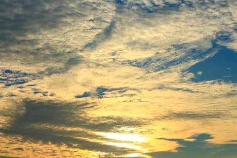 Beautiful atmosphere of the cloud sky at sunset. Stock Photos
