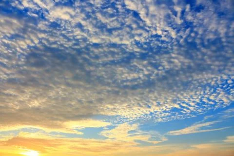 Beautiful atmosphere of the cloud sky at sunset. Stock Photos