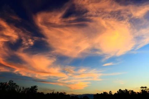 Beautiful atmosphere sky at sunset. Stock Photos