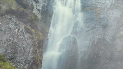 Beautiful atmospheric waterfall time lapse in Iceland shot in long exposure Stock Footage 248594958