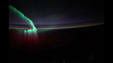 Beautiful aurora trails on the earth Stock Footage 314041892
