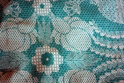 Beautiful authentic Ukrainian pattern on fabric of flowers, leaves, petals. Foto stock