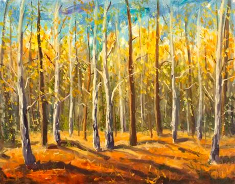 Beautiful autumn forest Illustrazione stock