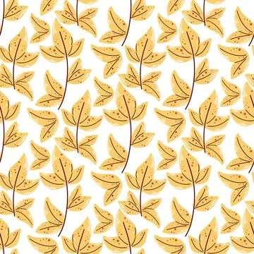 Beautiful autumn leafy seamless pattern Stock Illustration