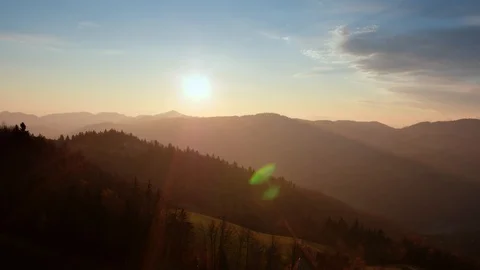 Beautiful autumn sunrise Stock Footage