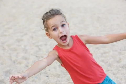 Beautiful baby boy is having fun on the beach Foto stock