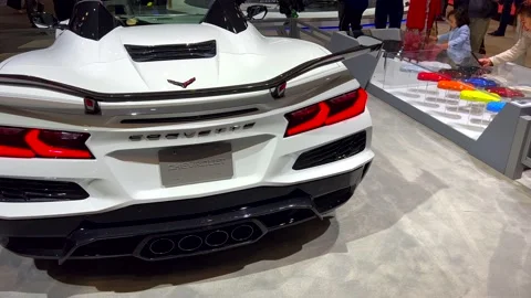 Beautiful Back View of the 2023 Corvette... | Stock Video | Pond5