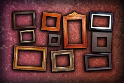 Beautiful backdrop with vintage frames Illustrazione stock