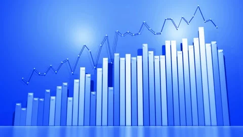 Beautiful background with abstract infographics in loop. Bars, counters and Stock Footage 142987878