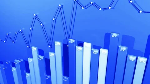 Beautiful background with abstract infographics in loop. Bars, counters and Video stock 142987885