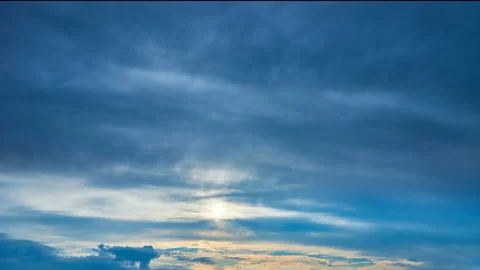 Beautiful background blue gradient colors. Picturesque idyllic scenery cloudy Stock Footage 136223743