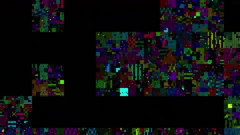 Beautiful background of bright multicolored blinking glitches. Video stock 157981105