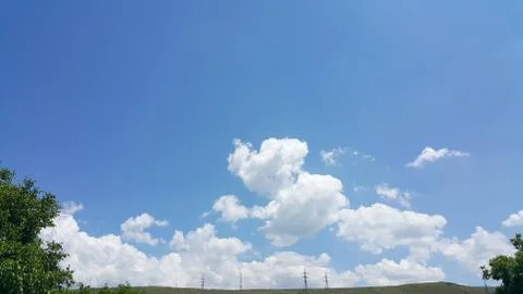 Beautiful background of clouds and trees Stock Photos