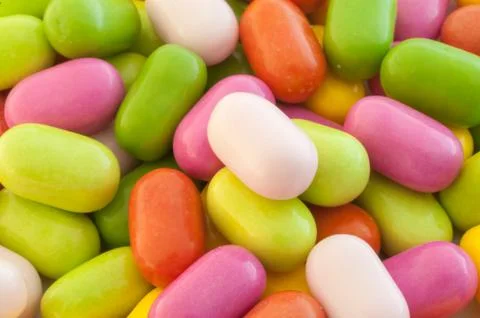 Beautiful background of colored and various candy or pills Foto stock