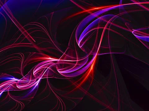 Beautiful background with colored glowing curves - abstract illustration Stock Illustration