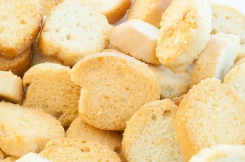 Beautiful background of croutons of bread Foto stock