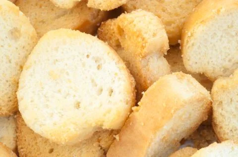 Beautiful background of croutons of bread Foto stock