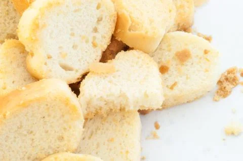 Beautiful background of croutons of bread Stock Photos