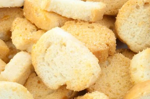Beautiful background of croutons of bread Stock Photos