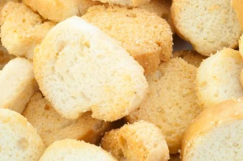 Beautiful background of croutons of bread Foto stock