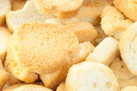 Beautiful background of croutons of bread Stock Photos