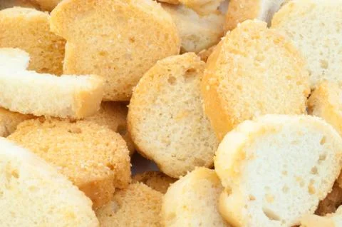 Beautiful background of croutons of bread Stock Photos