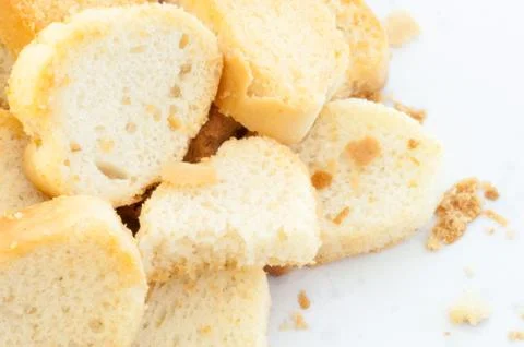 Beautiful background of croutons of bread Stock Photos