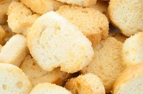 Beautiful background of croutons of bread Stock Photos