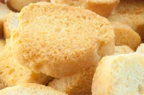 Beautiful background of croutons of bread Stock Photos