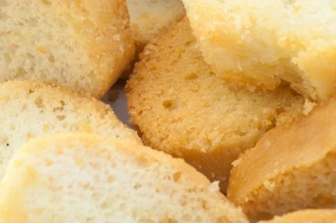 Beautiful background of croutons of bread Foto stock