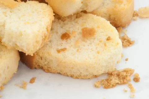Beautiful background of croutons of bread Stock Photos